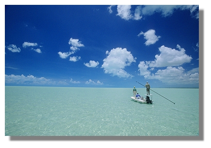 Scouting for bonefish at Deep Water Cay Club
