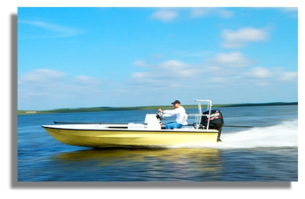 Deep Water Cay Club's  new Hell's Bay skiff