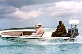Capt. Johnston on Andros Island Bonefish Club boat