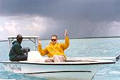 Ted Williams on Andros Island Bonefish Club boat